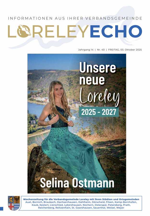 Loreley-Echo - Mitteilungsblatt der Verbandsgemeinde Loreley (Braubach) Titelblatt 40/2025