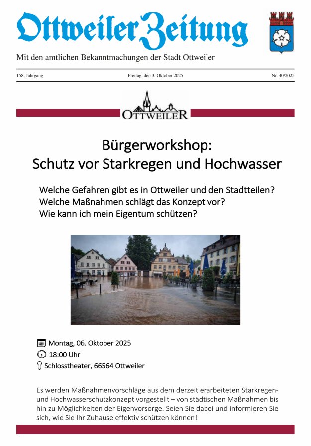 Ottweiler Zeitung Titelblatt 40/2025