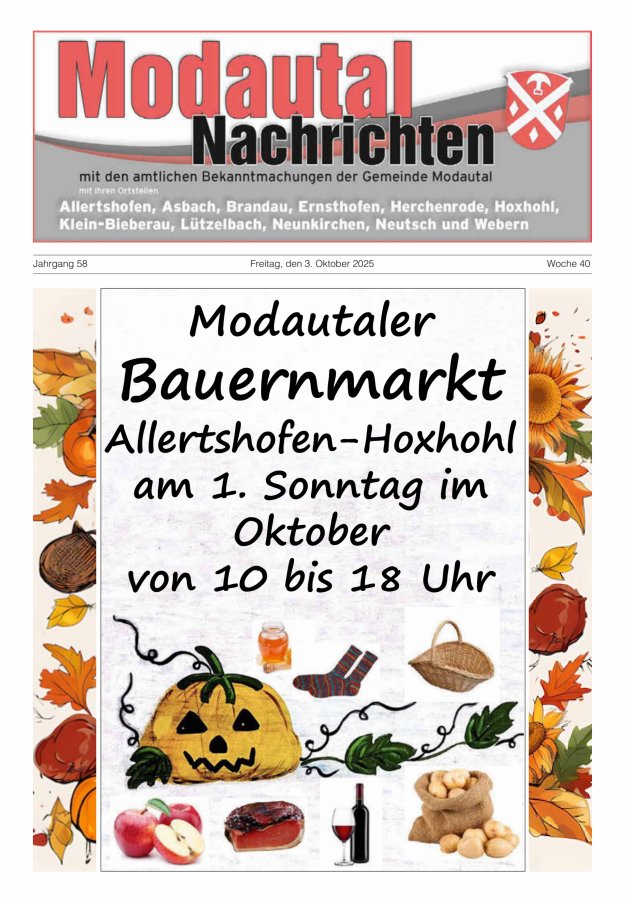 Modautal-Nachrichten Titelblatt 40/2025