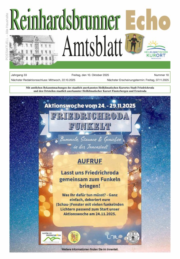 Reinhardsbrunner Echo Titelblatt 10/2025