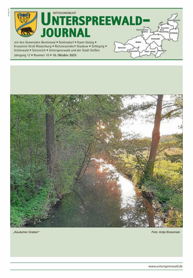 Unterspreewald-Journal Titelblatt 10/2025