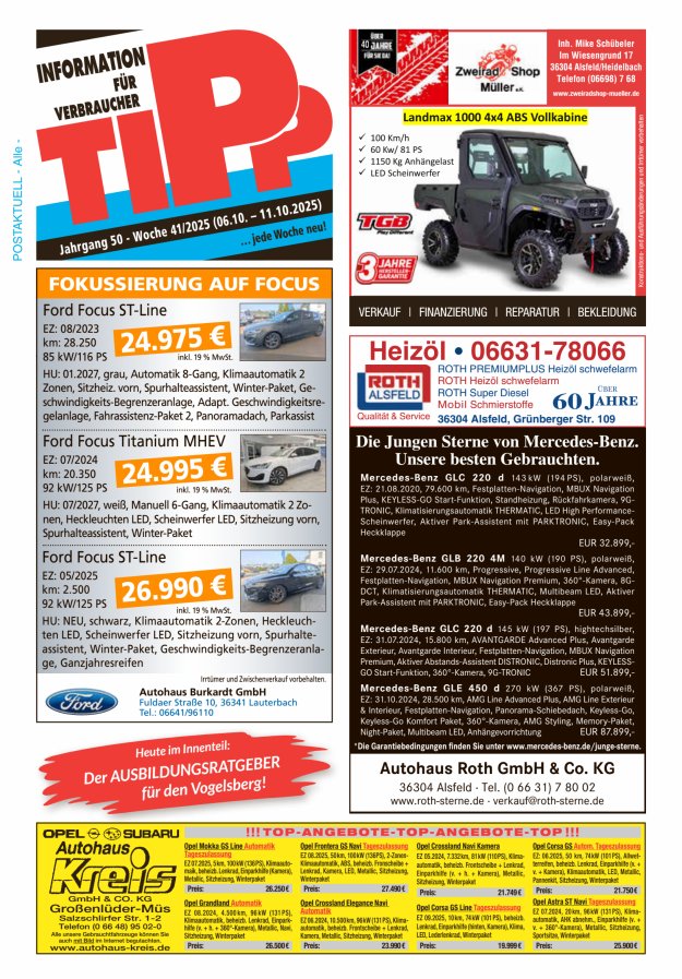 Tipp Vogelsberg Titelblatt 41/2025