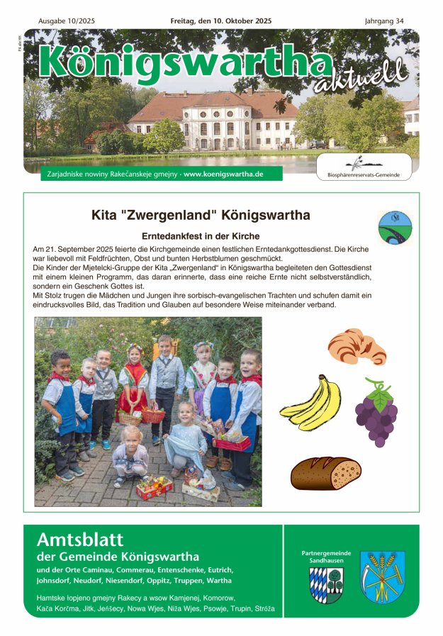Königswartha aktuell - Amtsblatt der Gemeinde Königswartha Titelblatt 10/2025