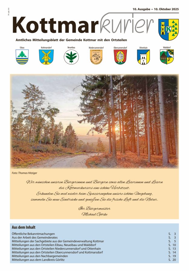 Kottmarkurier Titelblatt 10/2025