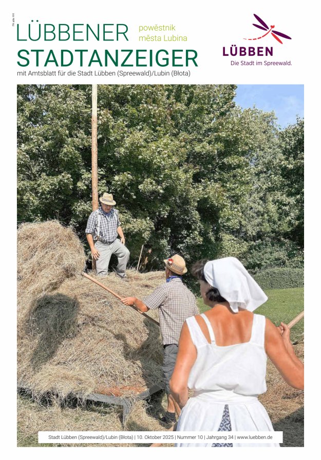 Lübbener Stadtanzeiger mit Amtsblatt für die Stadt Lübben (Spreewald) Titelblatt 10/2025