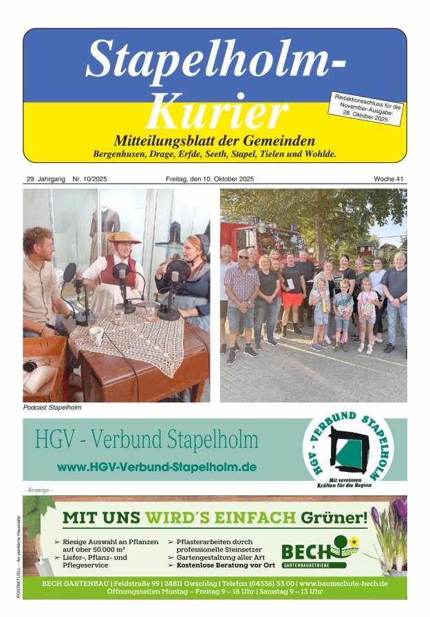 Stapelholm-Kurier Titelblatt 10/2025