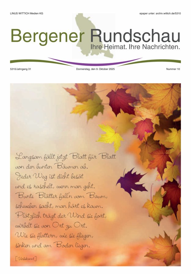 Bergener Rundschau Titelblatt 10/2025
