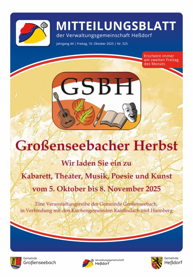 Mitteilungsblatt der Verwaltungsgemeinschaft Heßdorf Titelblatt 525/2025