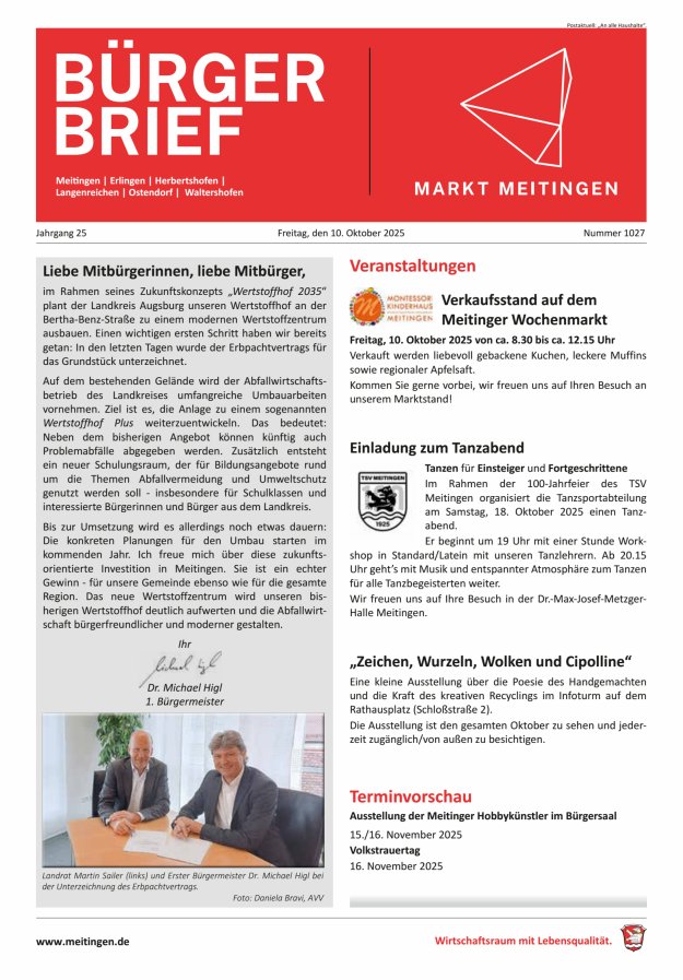 Meitinger Bürgerbrief Titelblatt 1027/2025