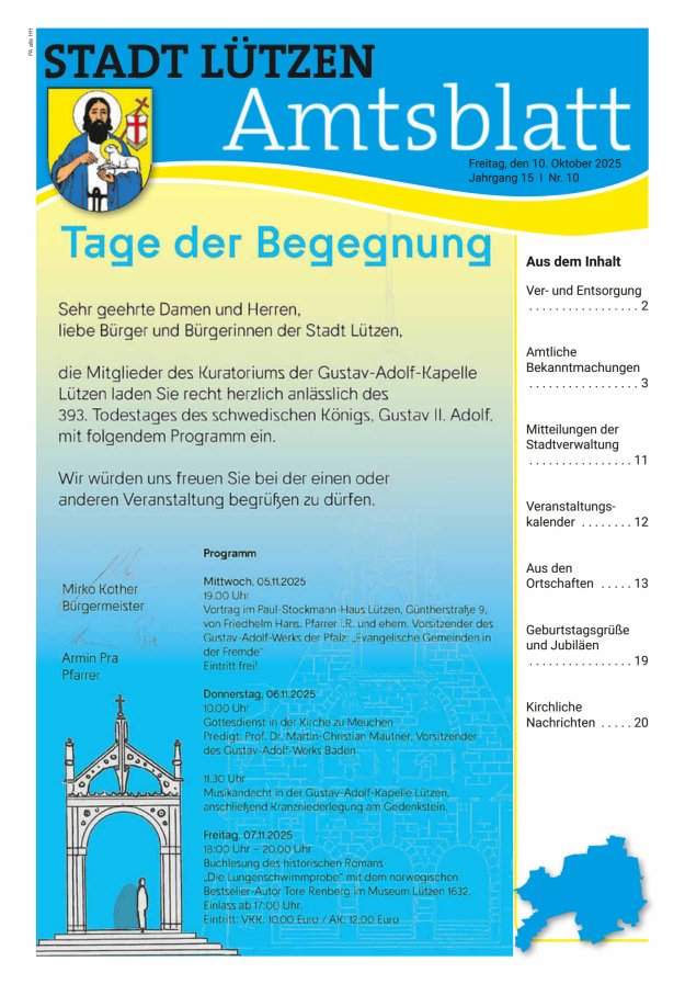 Stadt Lützen – Amtsblatt Titelblatt 10/2025