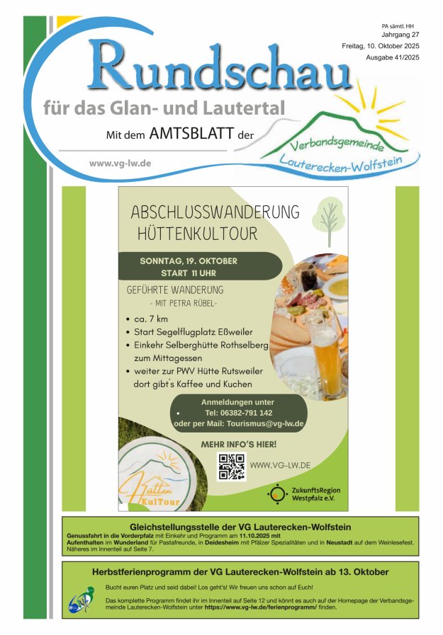 Rundschau für das Glan- und Lautertal Titelblatt 41/2025