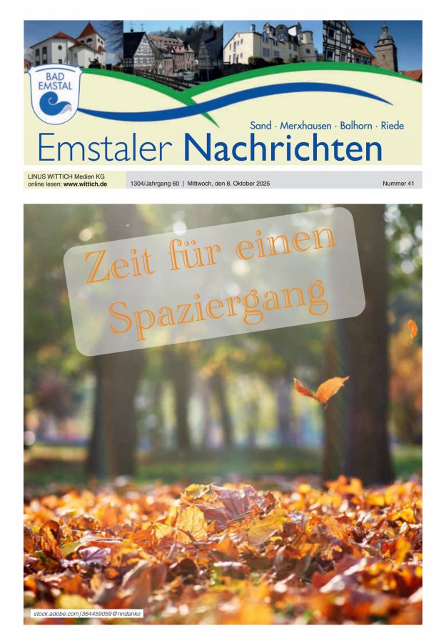 Emstaler Nachrichten Titelblatt 41/2025