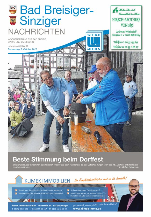Bad Breisiger-Sinziger Nachrichten Titelblatt 41/2025