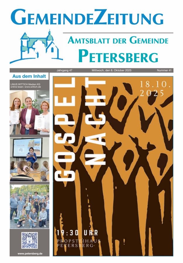 Amtsblatt Blickpunkt Petersberg Titelblatt 41/2025