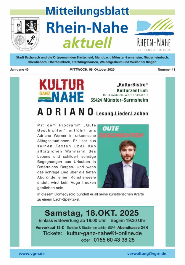 Rhein-Nahe aktuell Titelblatt 41/2025