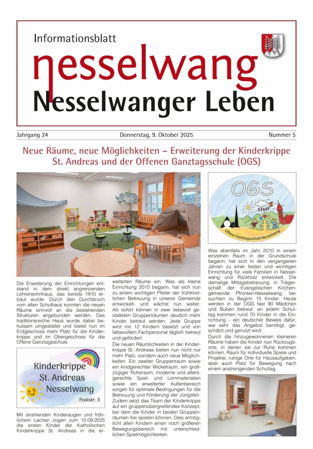 Nesselwanger Leben - Informationsblatt Titelblatt 05/2025