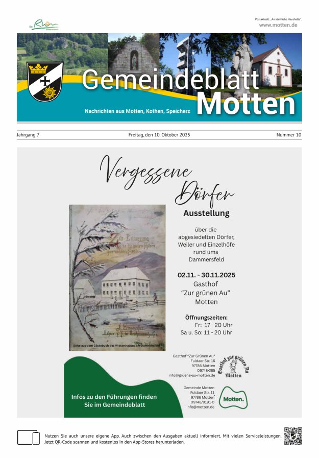 Gemeindeblatt Motten Nachrichten aus Motten Kothen Speicherz Titelblatt 10/2025