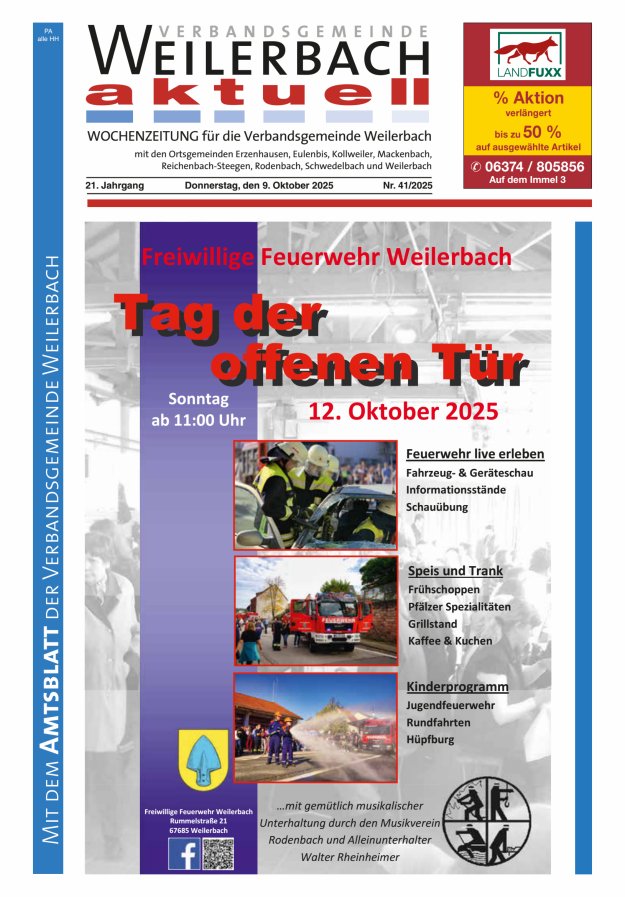 Verbandsgemeinde Weilerbach aktuell Titelblatt 41/2025