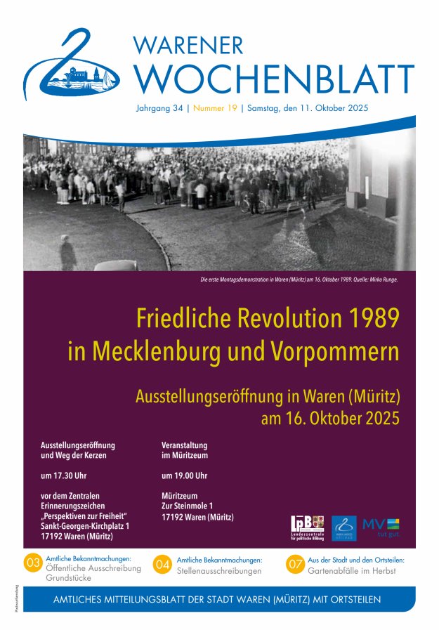 Warener Wochenblatt Titelblatt 19/2025