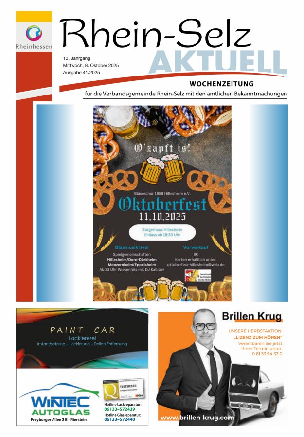 Rhein-Selz aktuell Titelblatt 41/2025
