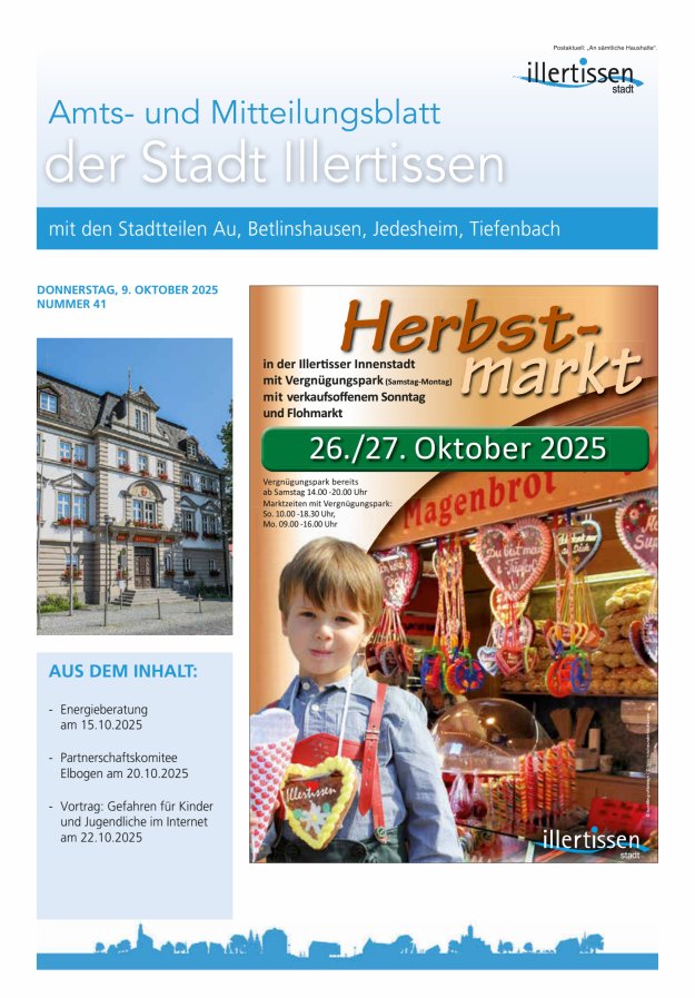 Amts- und Mitteilungsblatt Stadt Illertissen Titelblatt 41/2025