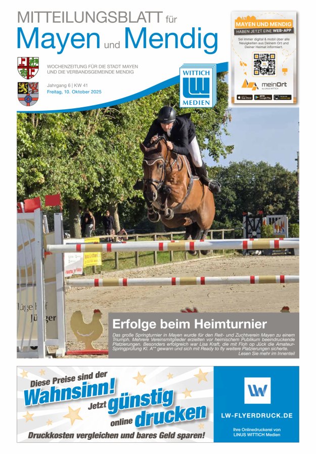 Mitteilungsblatt für Mayen und Mendig Titelblatt 41/2025