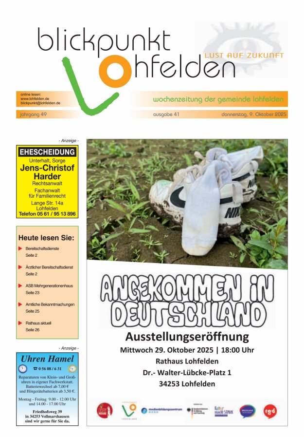 Blickpunkt Lohfelden Titelblatt 41/2025