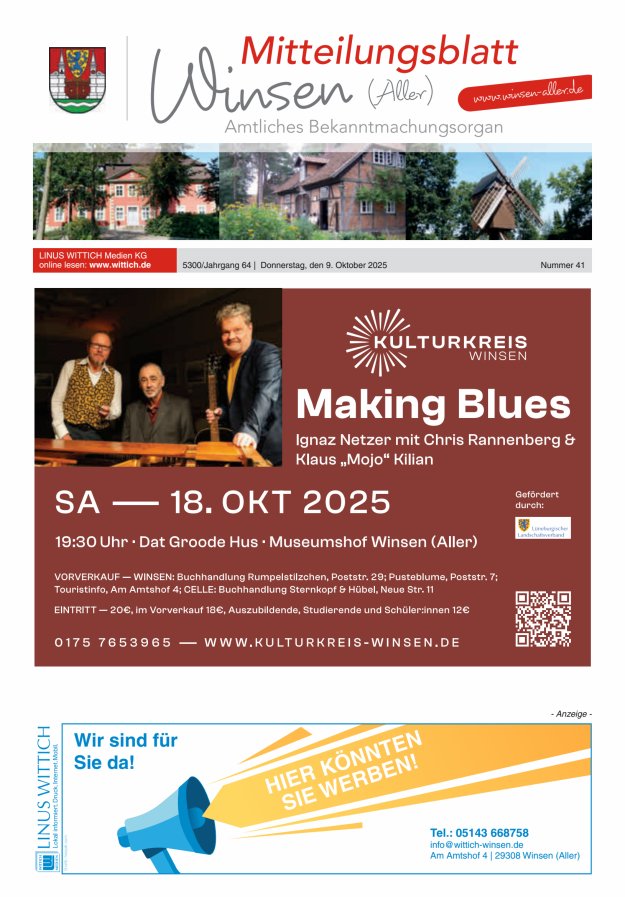 Mitteilungsblatt der Gemeinde Winsen Titelblatt 41/2025