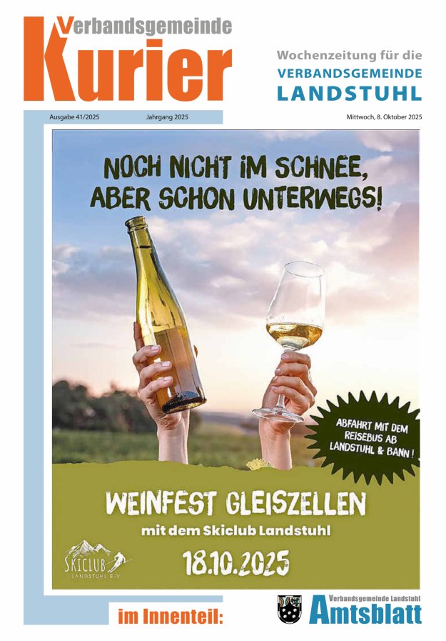 Verbandsgemeinde Kurier Landstuhl Titelblatt 41/2025