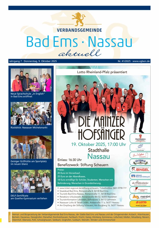Bad Ems-Nassau aktuell Ausgabe Nassau Titelblatt 41/2025