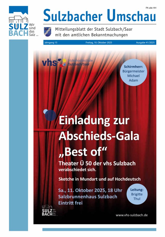 Sulzbacher Umschau Titelblatt 41/2025