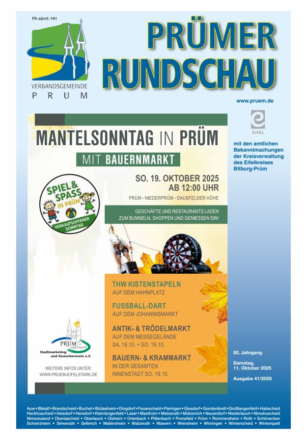 Prümer Rundschau Titelblatt 41/2025