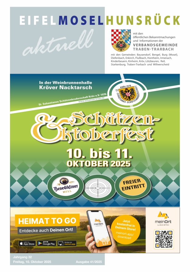 Eifel-Mosel-Hunsrück aktuell VG Traben-Trarbach Titelblatt 41/2025