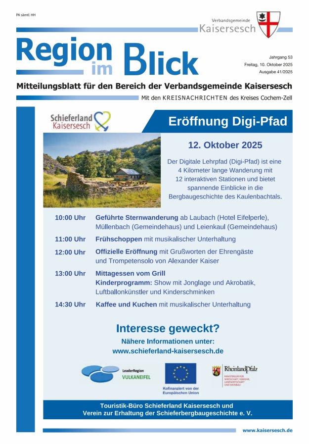 Region im Blick VG Kaisersesch Titelblatt 41/2025