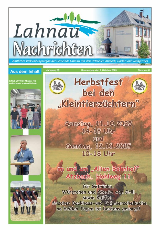 Lahnau Nachrichten Titelblatt 41/2025
