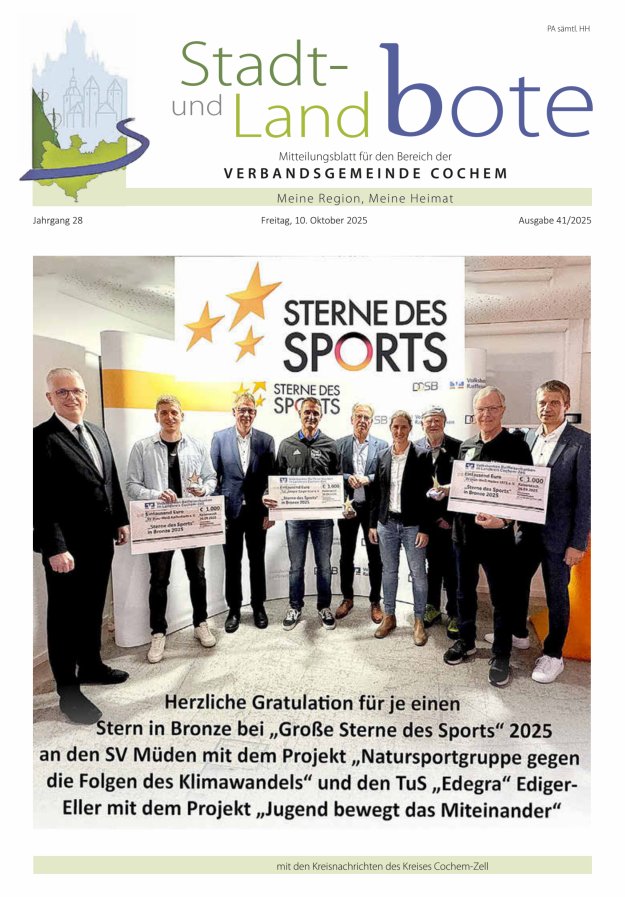 Stadt- und Landbote VG Cochem Titelblatt 41/2025
