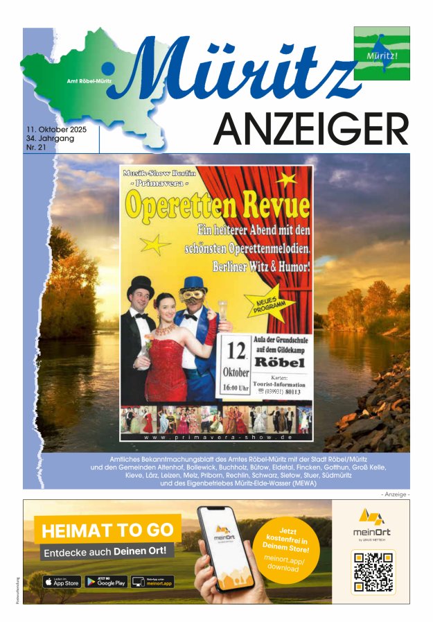 Müritz-Anzeiger Titelblatt 21/2025