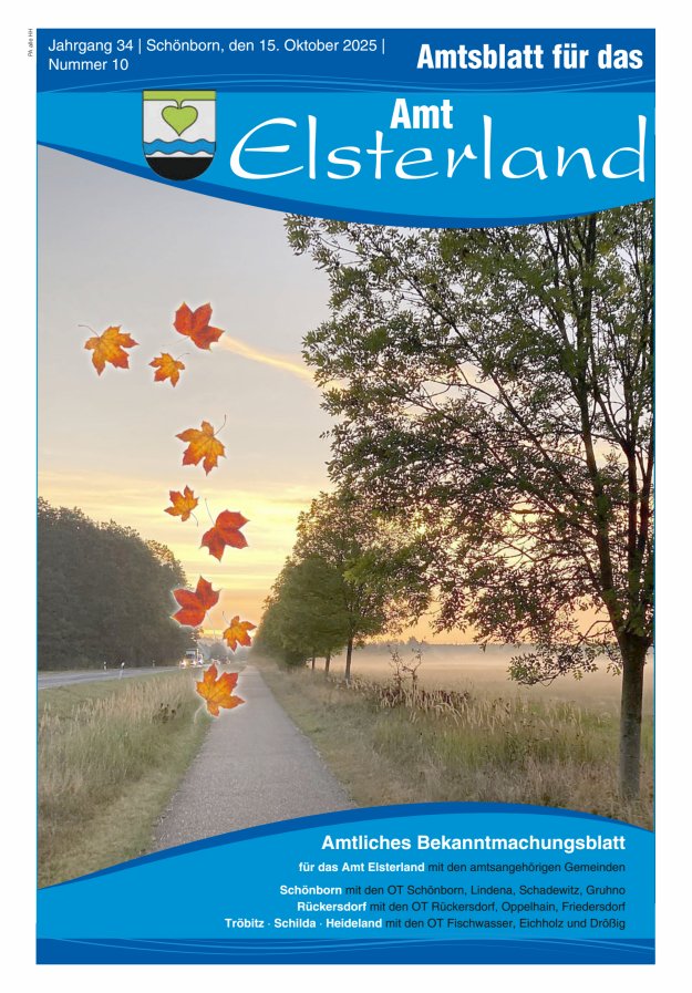 Amtsblatt für das Amt Elsterland Titelblatt 10/2025