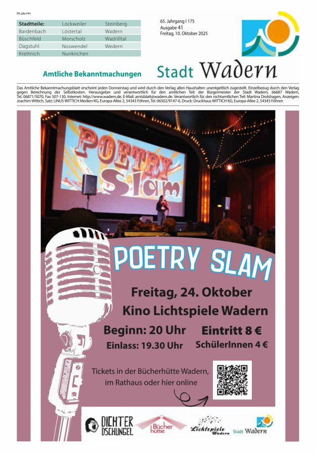 Stadt Wadern Titelblatt 41/2025
