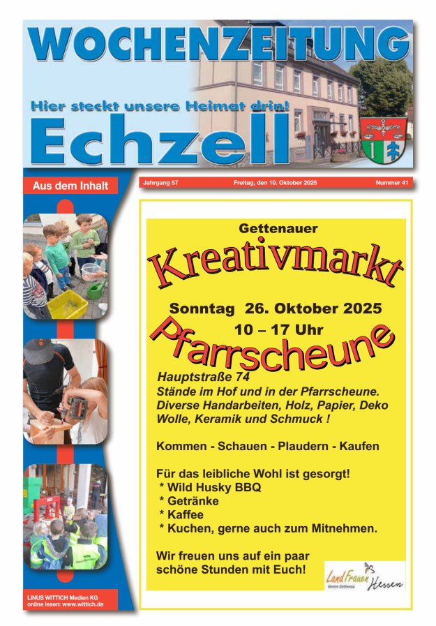 Wochenzeitung für die Gemeinde Echzell Titelblatt 41/2025