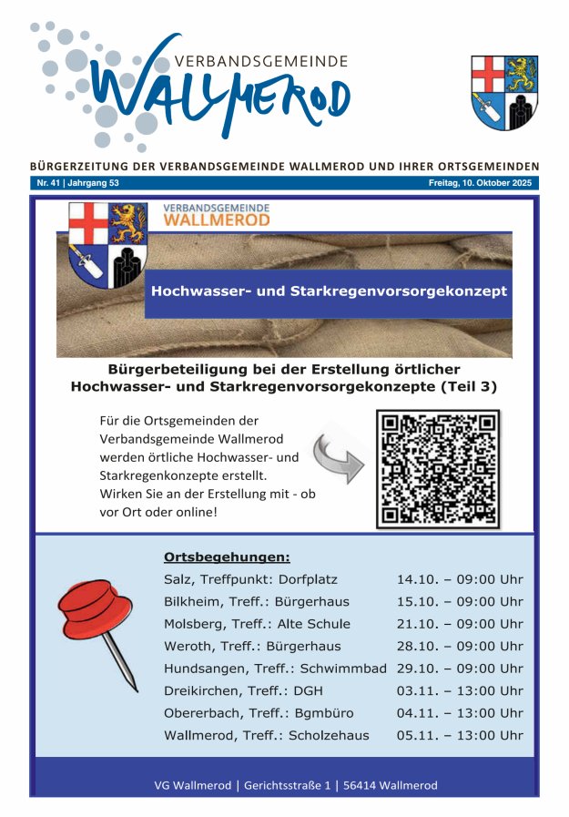 Wir über uns - Verbandsgemeinde Wallmerod Titelblatt 41/2025