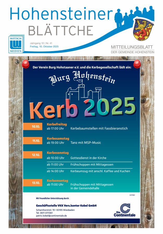 Hohensteiner Blättche Titelblatt 41/2025