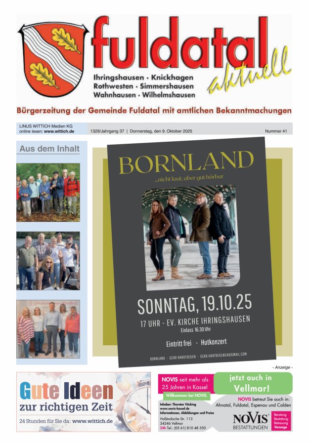 Fuldatal aktuell Titelblatt 41/2025