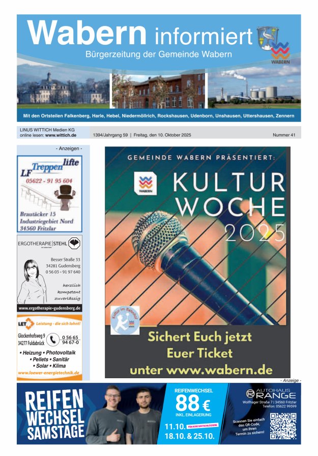 Wabern informiert Titelblatt 41/2025
