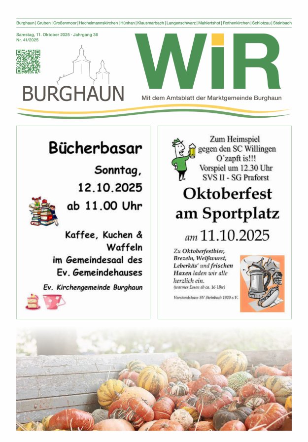 WIR - mit Amtsblatt der Marktgemeinde Burghaun Titelblatt 41/2025