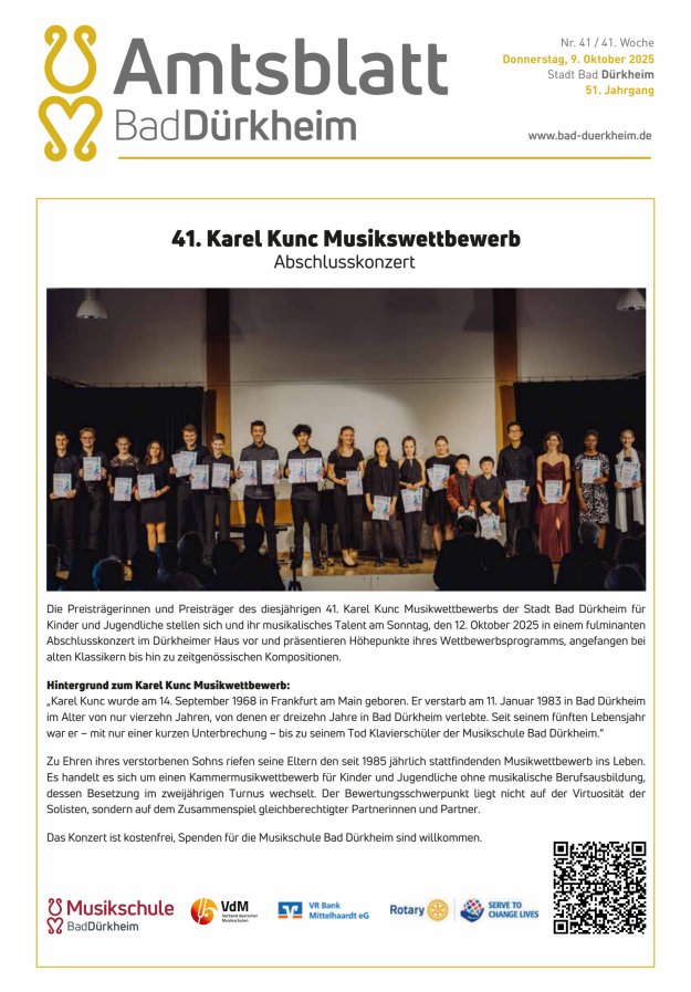 Bad Dürkheimer Woche Titelblatt 41/2025