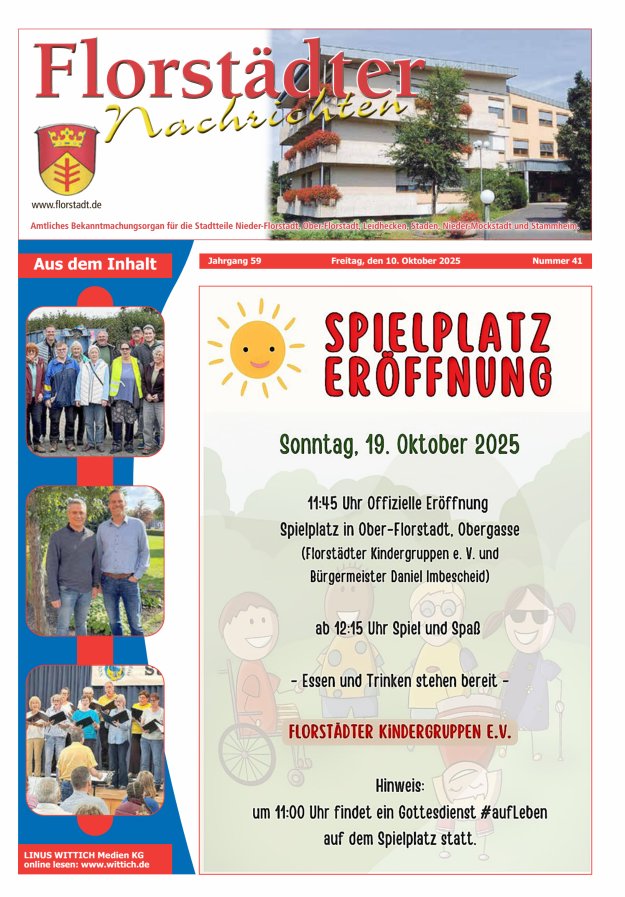 Florstädter Nachrichten Titelblatt 41/2025