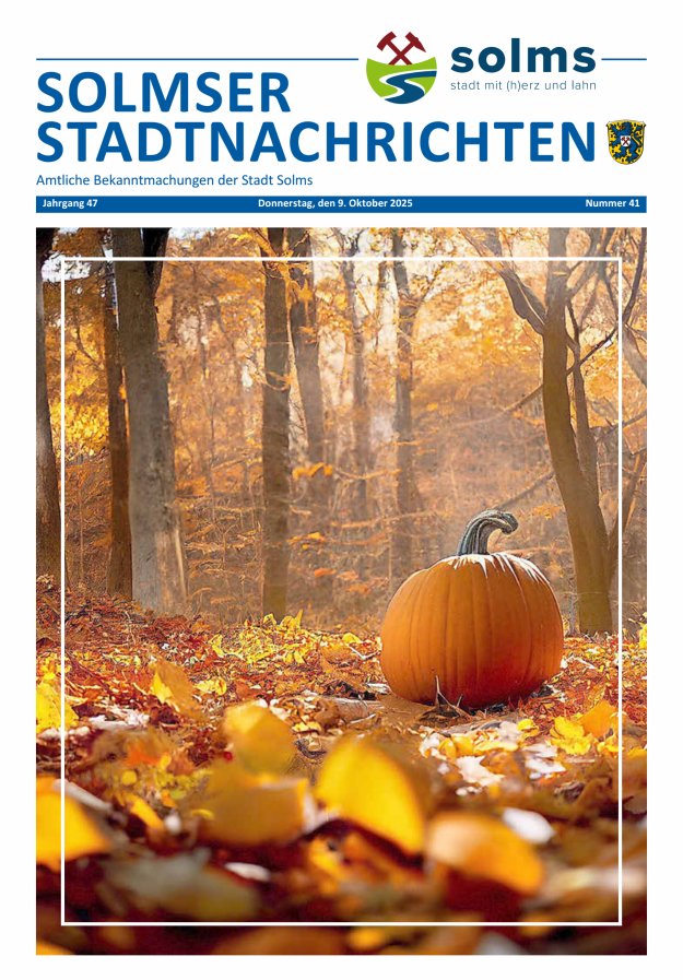 Solmser Stadtnachrichten Titelblatt 41/2025