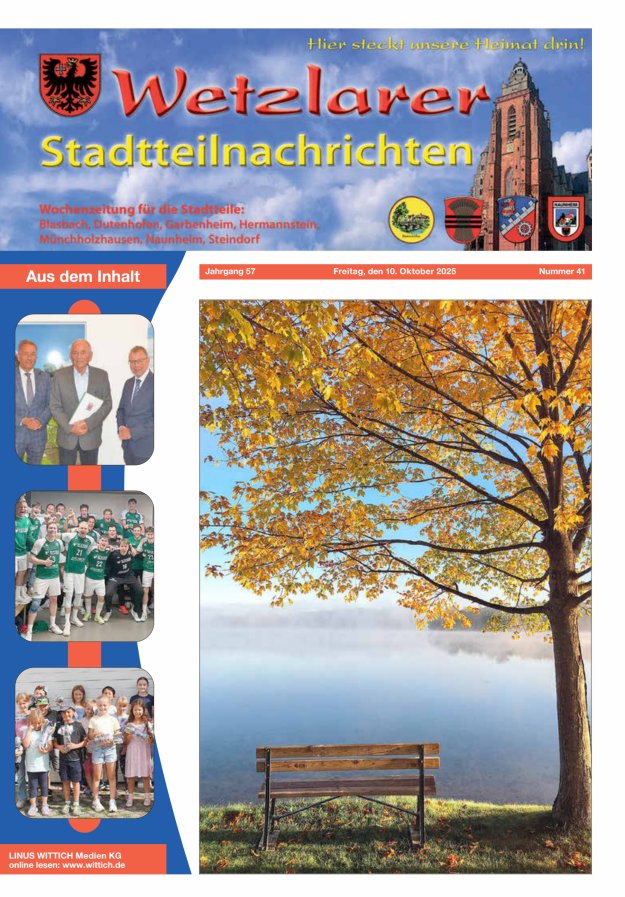 Wetzlarer Stadtteilnachrichten Titelblatt 41/2025