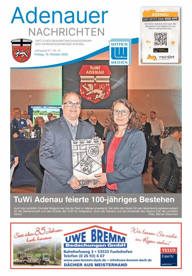 Adenauer Nachrichten Titelblatt 41/2025